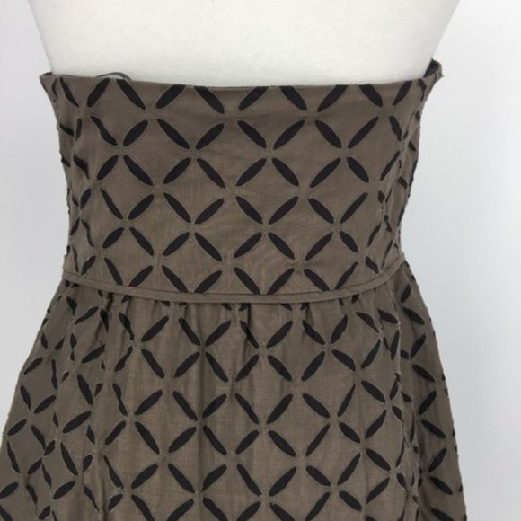 J. Crew Sleeveless Brown Embroidered Dress S 10 - Picture 6 of 8